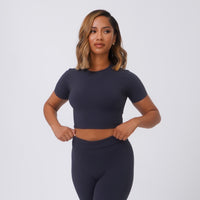 HBCU Leisure Cotton Spandex Crew Croptop