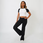 HBCU Leisure 3 Pack Baby Rib Raglan Crop Tops