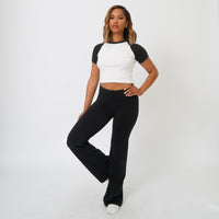 HBCU Leisure 3 Pack Baby Rib Raglan Crop Tops