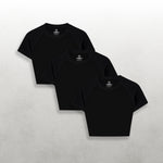 HBCU Leisure 3 Pack Baby Rib Raglan Crop Tops