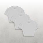 HBCU Leisure 3 Pack Baby Rib Raglan Crop Tops