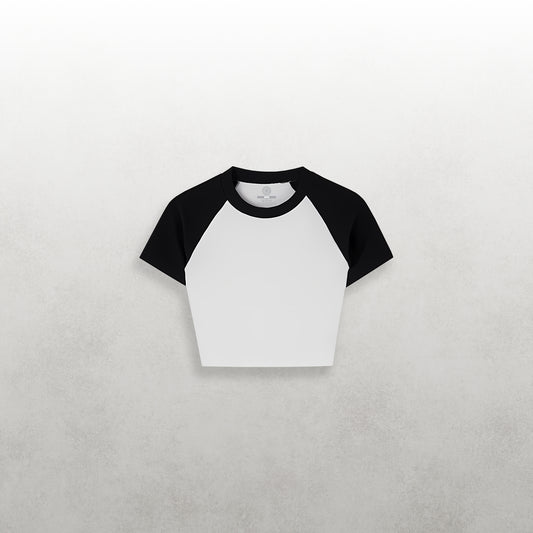HBCU Leisure Baby Rib Raglan Crop Tops
