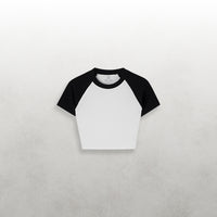 HBCU Leisure Baby Rib Raglan Crop Tops